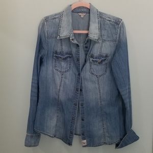 Guess Denim/Chambray Western Button Down Shirt